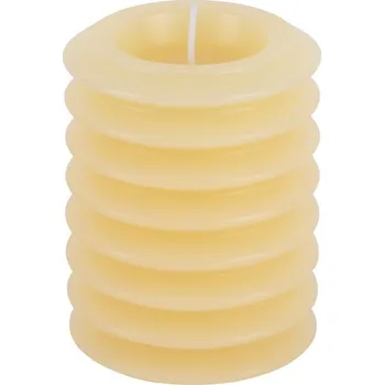 Svíčka Svíčka Layered Circles M 10 cm vanilkově žlutá kost Present Time (Barva- vanilkově žlutá)