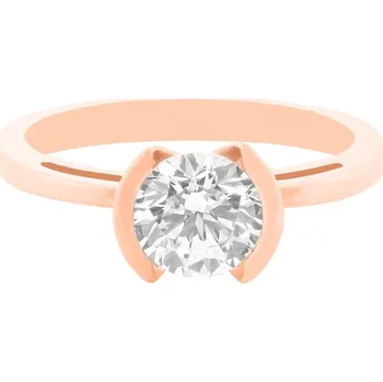 Prsten Zásnubní prsten z růžového zlata s diamantem 99RI0018R