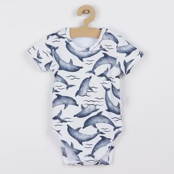 Kojenecký body Kojenecké bavlněné body s krátkým rukávem Nicol Dolphin 74 (6-9m)