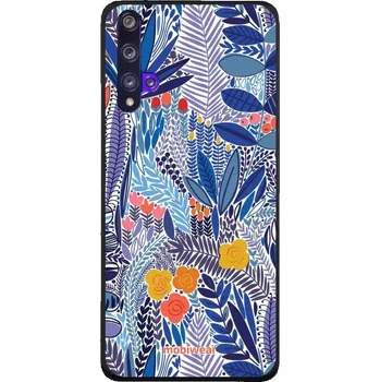 Pouzdro na mobilní telefon Lesklý kryt Mobiwear Glossy - Huawei Nova 5T / Honor 20 - G037G - Modrá květena (Prémiové lesklé pouzdro, obal, kryt Mobiwear Glossy na mobil Huawei Nova 5T / Honor 20 - G037G - Modrá květena, materiál Plast + TPU silikon - krytí po všech stranách,)
