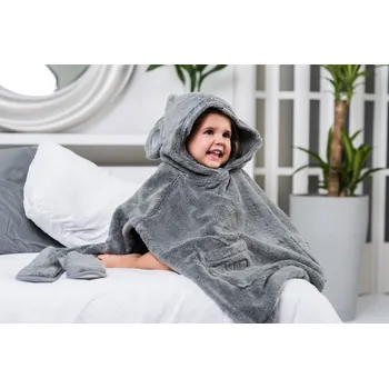LUIN LIVING dětská poncho osuška, granitově šedá - LUI-PONDET-GRASE