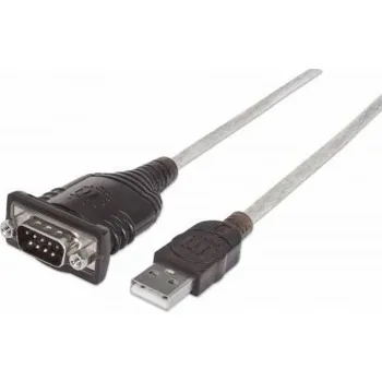 Manhattan USB-A - RS-232 USB kabel 0,45 m průhledný (205153)