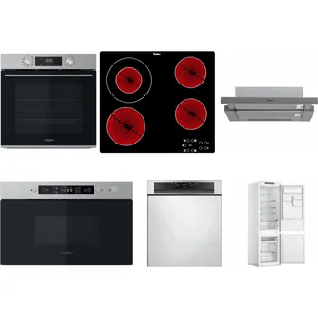 Set domácích spotřebičů WHIRLPOOL OMK58CU1SX + WHIRLPOOL AKT 8130/NE + WHIRLPOOL AKR 749/1 IX + WHIRLPOOL MBNA910X + WHIRLPOOL WBC 3C34 PF X + WHIRLPOOL WHC18 T311