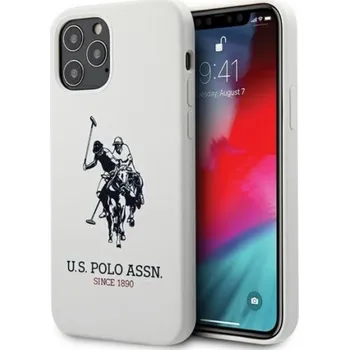 Pouzdro na mobilní telefon US Polo Assn US Polo USHCP12MSLHRWH iPhone 12/12 Pro 6.1 bílá/bílá silikonová kolekce