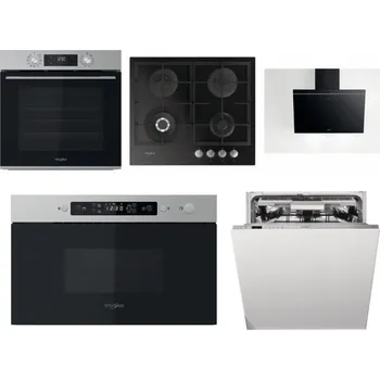 Set domácích spotřebičů WHIRLPOOL OMK58CU1SX + WHIRLPOOL GOFL 629/NB + WHIRLPOOL AKR 62F LT K + WHIRLPOOL MBNA910X + WHIRLPOOL WIO 3T133 PLE