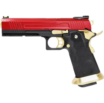 Airsoftová zbraň AW Custom Airsoftová pistole Hi-Capa 5.1 HX10 (dělený závěr) - červeno/zlatá