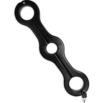 Pás cudnosti Black Label Wooden Pillory Genital Handcuffs