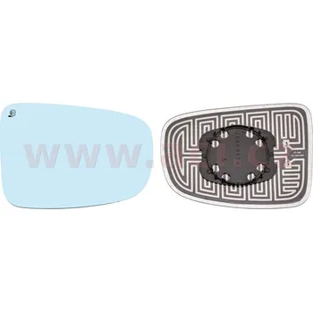 Auto zrcátko zrcadlové sklo s plastovým držákem vyhřívaná vypouklá horní část P