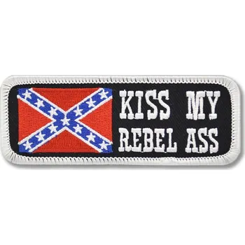 Nášivka Moto nášivka Kiss my rebel ass 4 cm x 10 cm