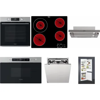 Set domácích spotřebičů WHIRLPOOL OMK58CU1SX + WHIRLPOOL AKT 8130/NE + WHIRLPOOL AKR 5390/1 IX + WHIRLPOOL MBNA910X + WHIRLPOOL WIO 3O540 PELG + WHIRLPOOL ART 65031