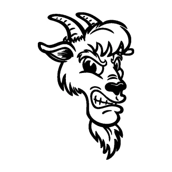 Samolepící dekorace SAMOLEPKA Kozel 007 pravá rozuřený (01 - černá) NA AUTO, NÁLEPKA, FÓLIE, POLEP, TUNING, VLASTNÍ TEXT, TISK, AUTOSAMOLEPKY.cz, POLEPY, OBRÁZEK, LOGO, SAMOLEPKY