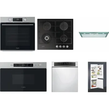 Set domácích spotřebičů WHIRLPOOL OMK58CU1SX + WHIRLPOOL GOFL 629/NB + WHIRLPOOL AKR 650/1 IX + WHIRLPOOL MBNA910X + WHIRLPOOL WBC 3C34 PF X + WHIRLPOOL ART 65031