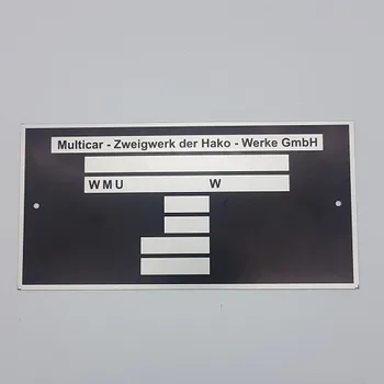 Informační tabulka Výrobní štítek Multicar M26