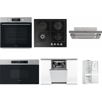 Set domácích spotřebičů WHIRLPOOL OMK58CU1SX + WHIRLPOOL GOFL 629/NB + WHIRLPOOL AKR 5390/1 IX + WHIRLPOOL MBNA910X + WHIRLPOOL WSIO 3O34 PFE X + WHIRLPOOL WHC18 T311