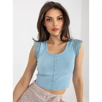 Dámská halenka Dámská halenka s krajkovým lemem APOLONIA světle modrá