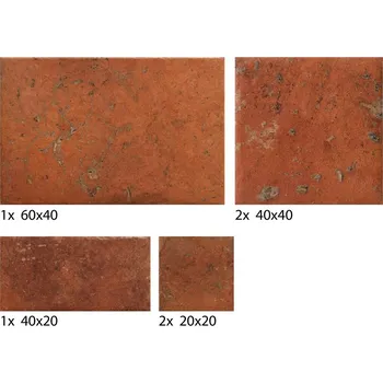 Dlažba Dlažba Cir Cotto del Campiano rosso siena v dekoru modulare 39 o rozměru 40x60, 40x40, 20x40, 20x20 cm mat 1080849