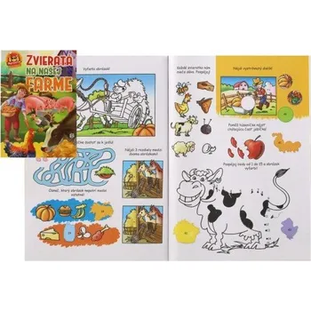 Cizojazyčná kniha Aktivity Zvieratá na farme 101 so samolepkami SK verzia 21x30cm