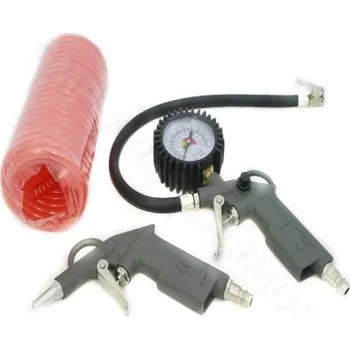 Ofukovací pistole Kompresorová sada 3ks, ofukovací pistole, pistole s manometrem, hadice