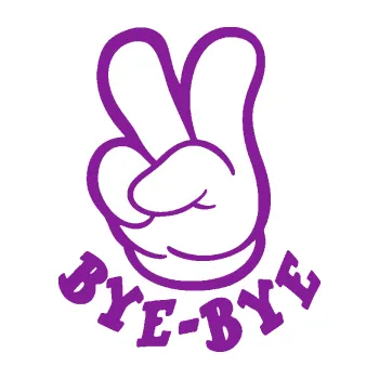 Polep vozidla SAMOLEPKA Bye Bye 001 levá ujedu ti (14 - fialová) NA AUTO, NÁLEPKA, FÓLIE, POLEP, TUNING, VLASTNÍ TEXT, TISK, AUTOSAMOLEPKY.cz, POLEPY, OBRÁZEK, LOGO, SAMOLEPKY