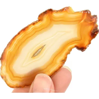 Přírodní kámen Achátový plátek s dutinou z Brazílie 25g