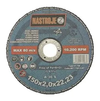 Řezný kotouč NÁSTROJE CZ Kotouč řezný 150x2,0x22 na ocel a nerez - certifikát OSA - IM-1-150-2,0R
