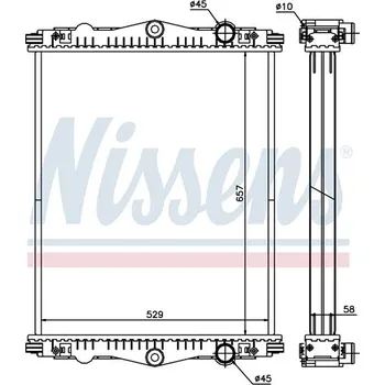 Motor automobilu Chladič vody DAF LF 45,55 658*588*43 bez rámu