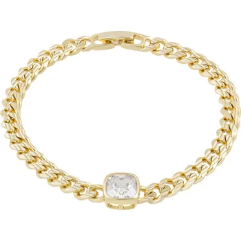 Náramek biju Pozlacený náramek 14k řetízkový, ozdobený zirkonem ve tvaru čtverce 2002232