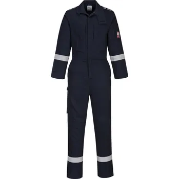Pracovní kombinéza PORTWEST BIZFLAME PLUS LIGHTWEIGHT FR502 / Nehořlavá reflexní strečová kombinéza, antistatická - navy M