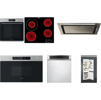 Set domácích spotřebičů WHIRLPOOL OMK58CU1SX + WHIRLPOOL AKT 8130/NE + WHIRLPOOL WCT3 64 FLB X + WHIRLPOOL MBNA910X + WHIRLPOOL WBC 3C34 PF X + WHIRLPOOL ART 66112