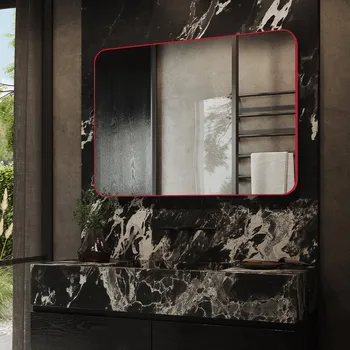 Zrcadlo Zaoblený zrcadlo s rámem L199