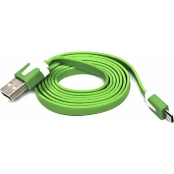 Datový kabel Neutrální USB-A - microUSB USB kabel 1 m Zelený
