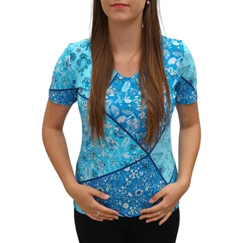 Halenka Sabatti sytě modrá s kytičkami Velikosti Sabatti: 40