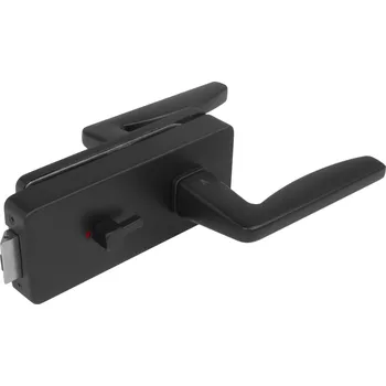 MPK - UNIQUE R8 - ZÁMEK na sklo s klikou ERBA - WC kování na sklo WC set BS - Černá matná