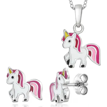 Souprava šperků SOFIA stříbrný set náušnice, přívěsek a řetízek SJ228597.200+SJ228603.200