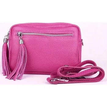 Kabelka Malá tmavěrůžová kožená crossbody kabelka Vera Pelle no. 76