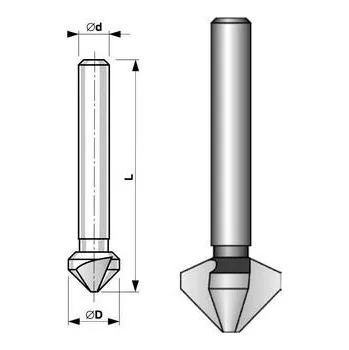 Vrták Bučovice Tools Kuželový záhlubník tříbřitý 90° D6,3 HSSE DIN 335 C XL - BU799-063