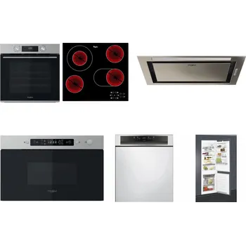Set domácích spotřebičů WHIRLPOOL OMK58CU1SX + WHIRLPOOL AKT 8190/BA + WHIRLPOOL WCT3 64 FLB X + WHIRLPOOL MBNA910X + WHIRLPOOL WBC 3C34 PF X + WHIRLPOOL ART 65031