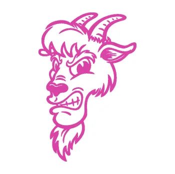 Samolepící dekorace SAMOLEPKA Kozel 007 levá rozuřený (16 - růžová) NA AUTO, NÁLEPKA, FÓLIE, POLEP, TUNING, VLASTNÍ TEXT, TISK, AUTOSAMOLEPKY.cz, POLEPY, OBRÁZEK, LOGO, SAMOLEPKY