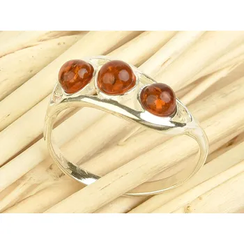 Prsten Prsten s jantarem tři kuličky Ag 925/1000