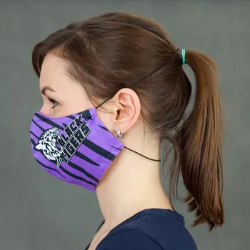 rouška Týmová rouška Black Tigers Cheerleaders, dvouvrstvá – velikost S/M