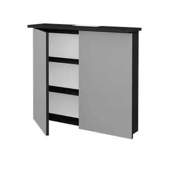 Koupelnový nábytek Dřevojas Dvoudveřová galerka SANI GA2O 80 - L03 Antracit vysoký lesk