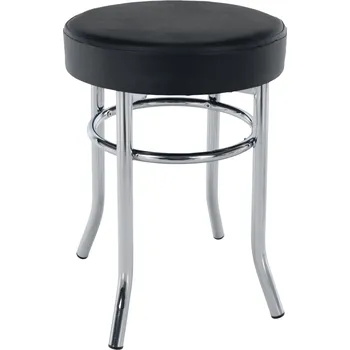 Taburet Tempo Kondela Taburet, ekokůže černá/kov chrom, IRENA
