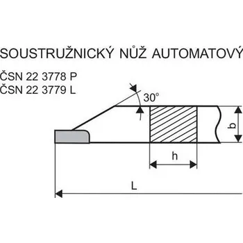 Příslušenstí k soustruhu Denas Soustružnický nůž automatový pravý 16 x 16 x 125 S20 - DN3778-16X16X125S20