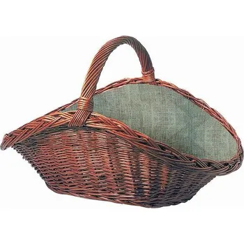 L21.02.603.2 Proutěný koš s tkaninou na dřevo ke krbu