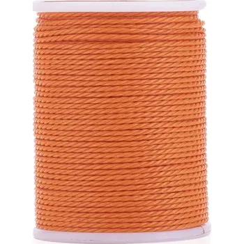 Dětské navlékací korálky Voskovaná tchajwanská polyesterová šňůrka Orange - Ø 1 mm , návin cca. 11 m