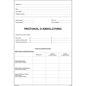 Protokol o absolutoriu - na třídu