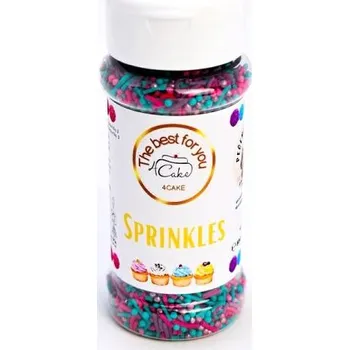 Jedlá dekorace na dort Dortisimo – 4Cake – Cukrové zdobení růžové, fialové a modré Florence No. 2 (80 g) Besky edice