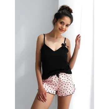 Dámské pyžamo Sensis pyžamo dámské Mellissa - černá, L (Valentýnské pyžamo dámské)