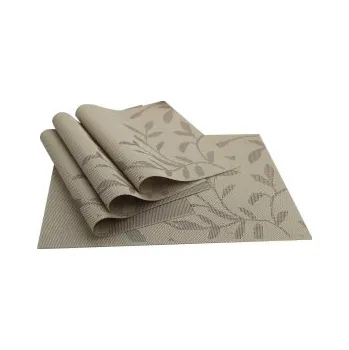 prostírání Prostírání pletené / PVC 1 kus - listy - béžová