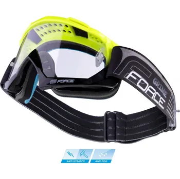 Sluneční brýle brýle FORCE GRIME sjezdové černo-fluo, čiré sklo